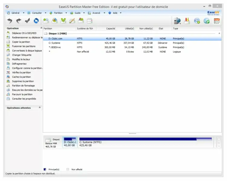 EaseUS Partition Master Free pour Windows
