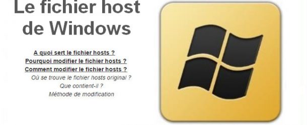 Le fichier host de Windows