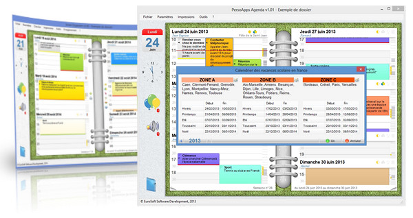 Carnet d'adresses  PersoApps Calendrier - Logiciel de gestion de