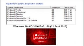 Windows 10 AIO 2016 Fr-fr x86 (21 Sept 2016)