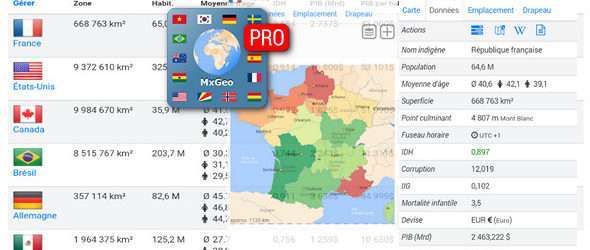 Atlas & carte mondial MxGeo Pro v5.0.4