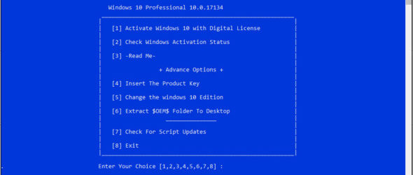 Win 10 Digital License Activation Script 5.0