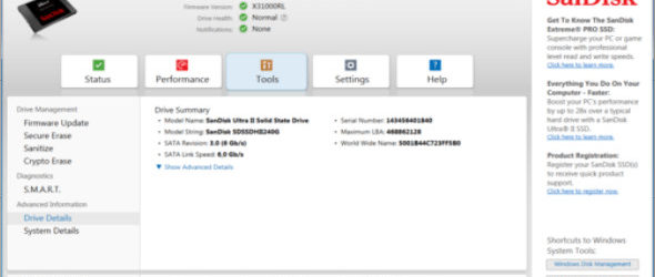 SanDisk SSD Dashboard 2.3.3.0