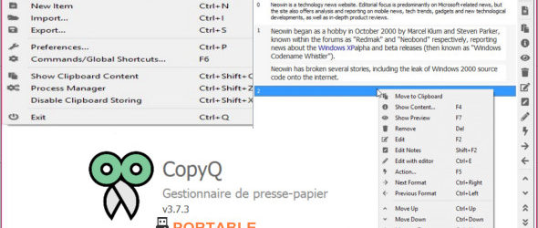 CopyQ 3.7.3 + Portable