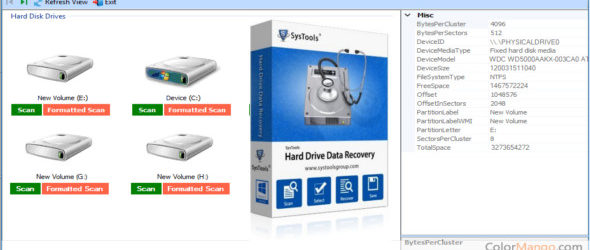 SysTools Hard Drive Data Recovery 16.3