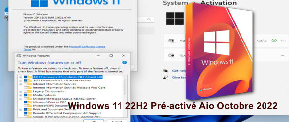 Windows 11 22H2 Pré-activé Aio Octobre 2022
