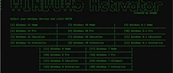 Windows Activator by Goddy v4.7