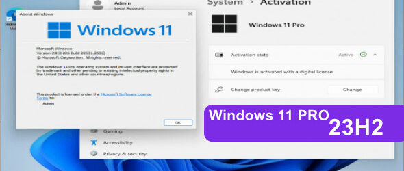 Windows 11 Pro 23H2 22631.2506 Préactivé Oct 2023