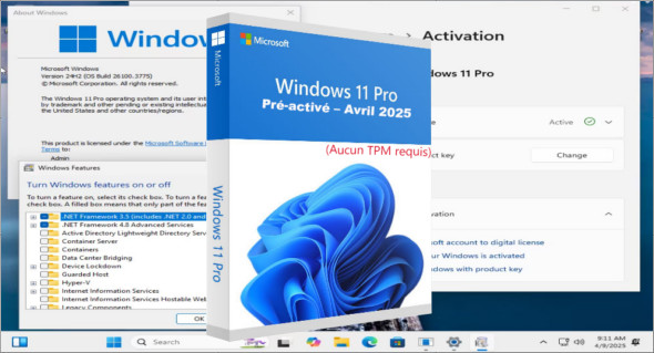 Windows 11 Pro 24H2 Pré-activé – Avril 2025