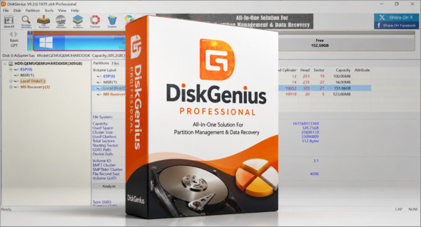 DiskGenius Professional v6.2.0.1829 + Portable + WinPE