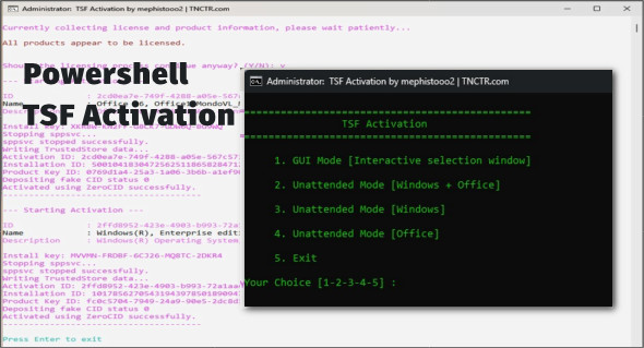 Powershell TSF Activation v1.0