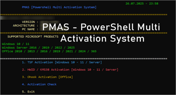 PMAS – PowerShell Multi Activation System v5.0