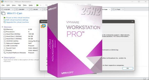 VMware Workstation Pro 25H2 v25.0.0.24995812