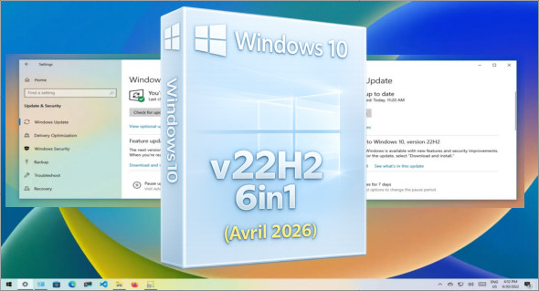Windows 10 v22h2 6in1 Fr Build 19045.7184 (Avril 2026)