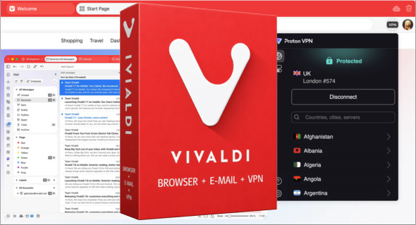 Vivaldi v7.9.3970.60 + Mail v3.0 + VPN