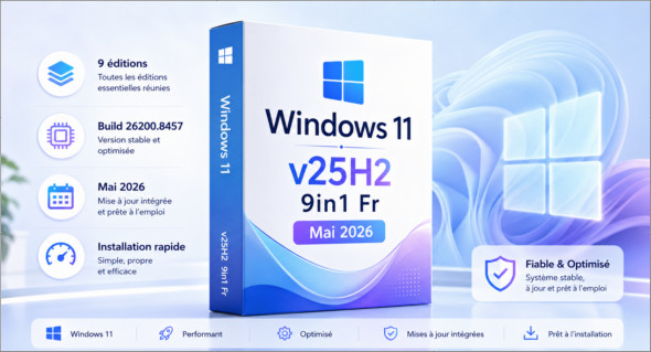 Windows 11 v25h2 9in1 Fr (Mai 2026)