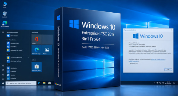Windows 10 Entreprise LTSC 2019 3in1 Fr x64 (Juin 2026)
