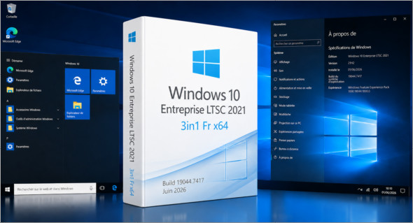 Windows 10 Entreprise LTSC 2021 3in1 Fr x64 (Juin 2026)