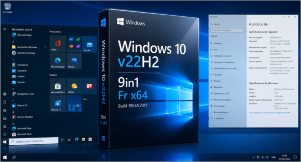 Windows 10 v22h2 9in1 Fr x64 Build 19045.7417 (Juin 2026)