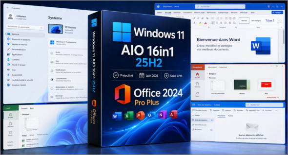 Windows 11 Aio 16in1 25H2 + Office 2024 Pro Plus (Juin 2026)