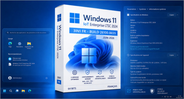 Windows 11 IoT Enterprise LTSC 2024 3in1 Fr (Juin 2026)