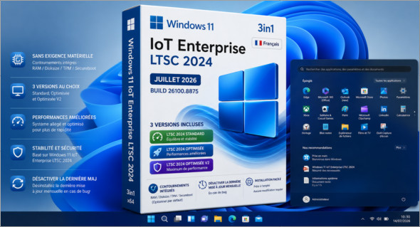 Windows 11 IoT Enterprise LTSC 2024 3in1 Fr (Juillet 2026)