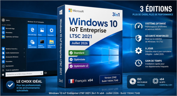 Windows 10 IoT Entreprise LTSC 2021 3in1 Fr x64 Juillet 2026