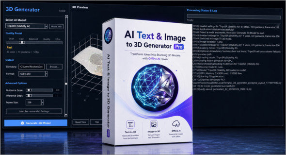 AI Text & Image to 3D Generator Pro v3.0.2 + Portable