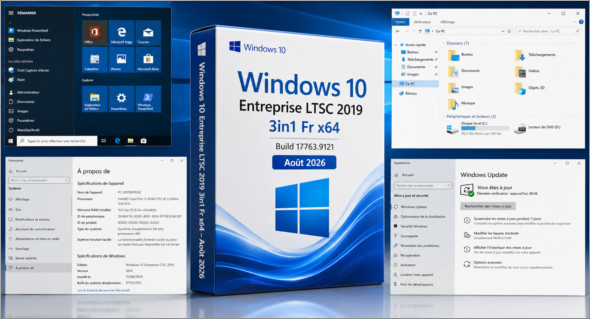 Windows 10 Entreprise LTSC 2019 3in1 Fr x64 (Août 2026)
