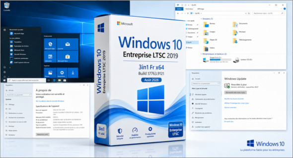 Windows 10 Entreprise LTSC 2019 3in1 Fr x64 Août 2026