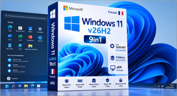 Windows 11 v26h2 9in1 Fr Build 26300.9457 (30 Sept 2026)